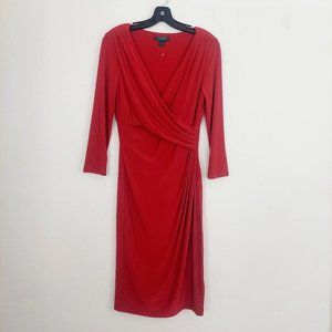 Lauren Ralph Lauren Womens Cleora Faux Wrap Ruched